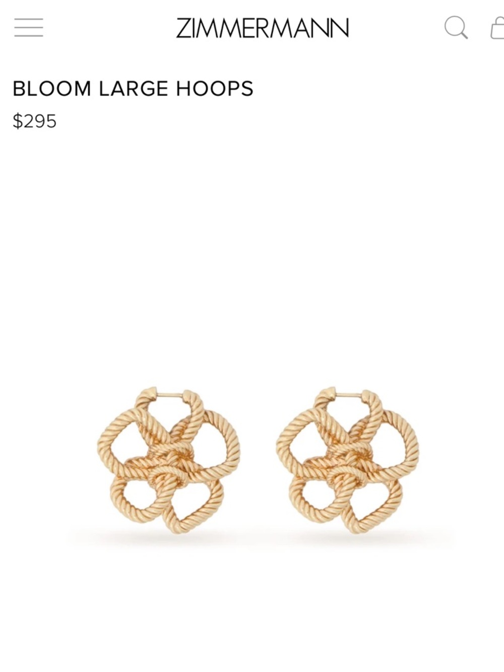 Zimmermann Gold Bloom large hoops